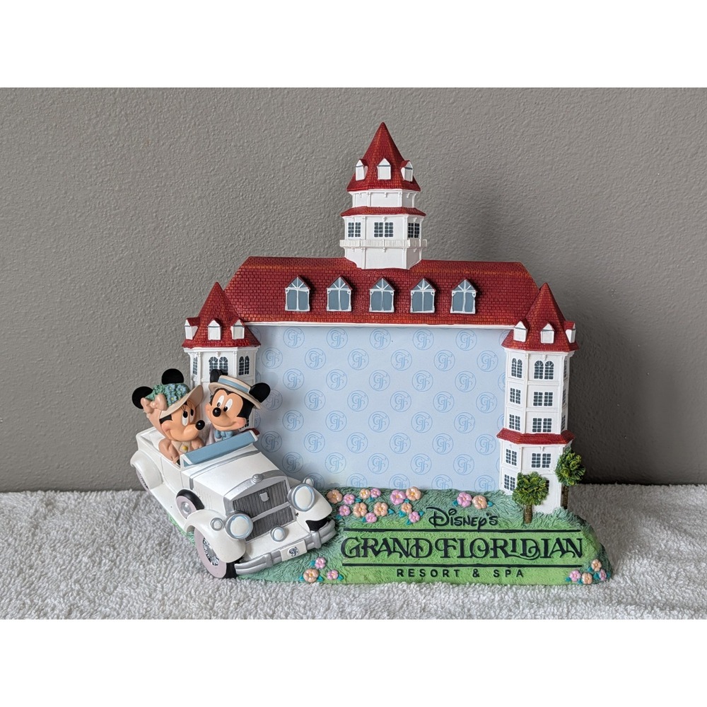 Vintage Rare Disney Grand Floridian Resort & Spa Picture Frame Couple Car Mickey